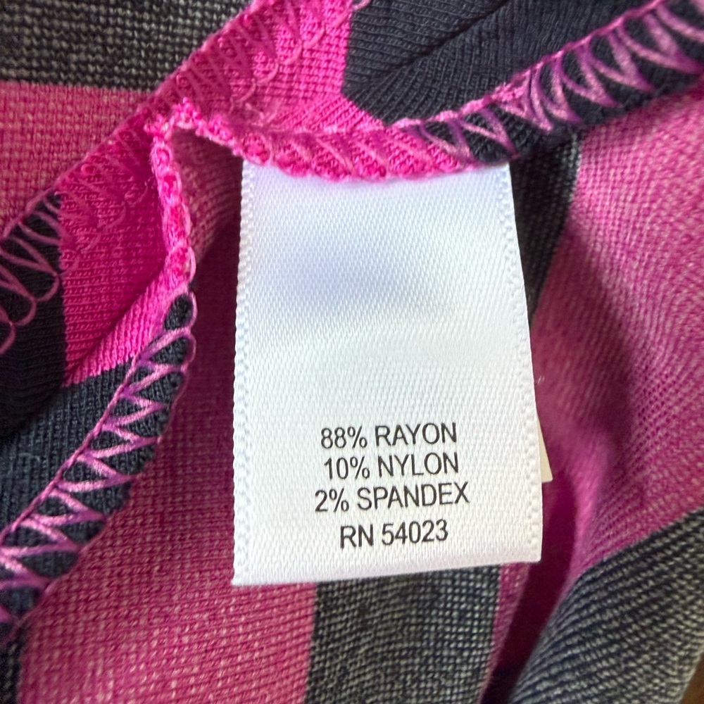 Banana Republic Hot Pink and Black Striped Sleeveless Midi Dress with Ruffle Hem - Picture 10 of 10